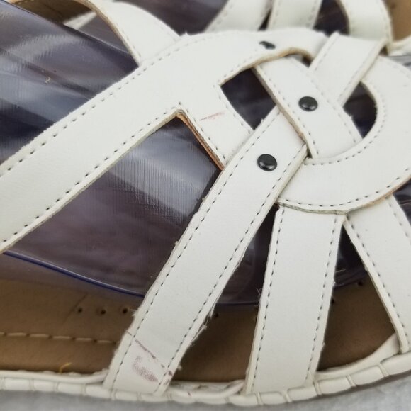 ✅Studio Works SW-PITCH White Strappy Slingback Sandals/Shoe Womens 9.5M STAINING - Picture 8 of 14